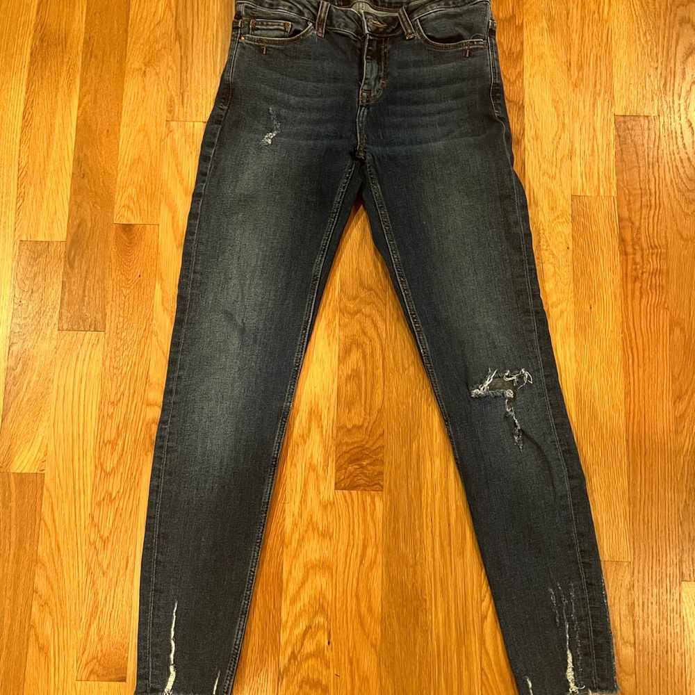 Zara distressed skinny jeans